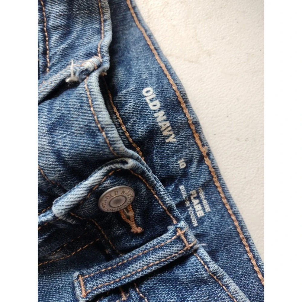 Old Navy Girls High-Rise Flare Jeans Medium Wash‎ Built-In Tough Size 10
